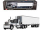 GMC General with 60 Flat Top Sleeper and 40 Vintage Refrigerated Trailer Black with Gray and White Stripes 1/64 Diecast Model DCP/First Gear 60-1923
