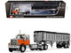 Chevrolet Bison Day Cab with East End Dump Trailer Orange and Beige 1/64 Diecast Model DCP/First Gear 60-1925