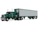 Peterbilt 359 with 60 Vintage Sleeper and 53 Utility Trailer with Reefer Hardwick Motor Freight Green Metallic with Stripes Big Rigs Series II #2 1/64 Diecast Model DCP/First Gear 69-2100