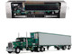 Peterbilt 359 with 60 Vintage Sleeper and 53 Utility Trailer with Reefer Hardwick Motor Freight Green Metallic with Stripes Big Rigs Series II #2 1/64 Diecast Model DCP/First Gear 69-2100