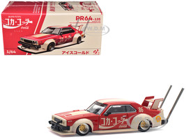 Skyline GT R V8 Drift Hakosuka RHD Right Hand Drive Coca Cola Japan Red and Cream 1/64 Diecast Model Car Pop Race PR640135