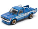 Datsun Pandem 620 Pickup Truck #66 Blue Metallic with White Stripes and Graphics 1/64 Diecast Model Car Pop Race PR640217