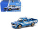 Datsun Pandem 620 Pickup Truck #66 Blue Metallic with White Stripes and Graphics 1/64 Diecast Model Car Pop Race PR640217