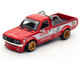 Datsun Pandem 620 Pickup Truck #41 Red Metallic with White Stripes and Graphics "2025 Thailand Diecast Expo 1/64 Diecast Model Car Pop Race PR640283
