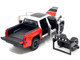 2023 Toyota Tundra TRD 4x4 Pickup Truck White and Red with Black and Gray Stripes with Sunroof and Wheel Rack Limited Edition to 2400 pieces Worldwide 1/24 Diecast Model Car H08555-MJS03