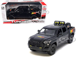 2023 Toyota Tundra TRD 4x4 Pickup Truck Black with TRD Stripes with Sunroof and Wheel Rack Limited Edition to 2400 pieces Worldwide 1/24 Diecast Model Car H08555-MJS04