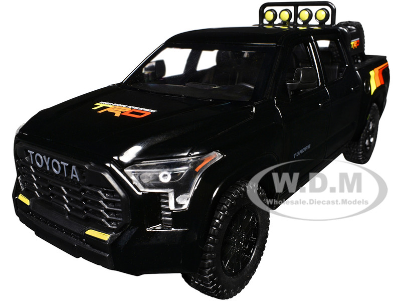 2023 Toyota Tundra TRD 4x4 Pickup Truck Black with TRD Stripes with Sunroof and Wheel Rack Limited Edition to 2400 pieces Worldwide 1/24 Diecast Model Car H08555-MJS04