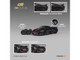 McLaren 765LT Matt Black with Red Accents and Extra Wheels 1/64 Diecast Model Car CM Model CM64-765LT-14