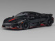 McLaren 765LT Matt Black with Red Accents and Extra Wheels 1/64 Diecast Model Car CM Model CM64-765LT-14