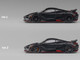 McLaren 765LT Matt Black with Red Accents and Extra Wheels 1/64 Diecast Model Car CM Model CM64-765LT-14
