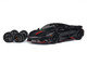 McLaren 765LT Matt Black with Red Accents and Extra Wheels 1/64 Diecast Model Car CM Model CM64-765LT-14