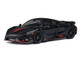 McLaren 765LT Matt Black with Red Accents and Extra Wheels 1/64 Diecast Model Car CM Model CM64-765LT-14