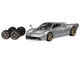 Pagani Huayra Codalunga Silver Metallic with Sunroof and Extra Wheels 1/64 Diecast Model Car CM Model CM64-CODALUNGA-03
