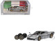 Pagani Huayra Codalunga Silver Metallic with Sunroof and Extra Wheels 1/64 Diecast Model Car CM Model CM64-CODALUNGA-03