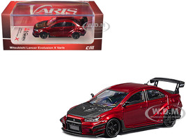 Mitsubishi Lancer Evolution X Varis RHD Right Hand Drive Red Metallic with Carbon Hood 1/64 Diecast Model Car CM Model CM64-EVOX-14