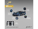 Pagani Huayra Tricolore Blue Carbon Metallic with Black Carbon Top and Italian Flag Stripes 1/64 Diecast Model Car CM Model CM64-HUAYRATRICOLORE-01