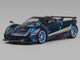 Pagani Huayra Tricolore Blue Carbon Metallic with Black Carbon Top and Italian Flag Stripes 1/64 Diecast Model Car CM Model CM64-HUAYRATRICOLORE-01