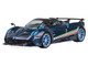Pagani Huayra Tricolore Blue Carbon Metallic with Black Carbon Top and Italian Flag Stripes 1/64 Diecast Model Car CM Model CM64-HUAYRATRICOLORE-01