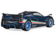Pagani Huayra Tricolore Blue Carbon Metallic with Black Carbon Top and Italian Flag Stripes 1/64 Diecast Model Car CM Model CM64-HUAYRATRICOLORE-01