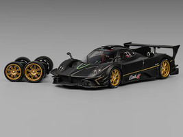 Pagani Zonda Revolucion Black Carbon with Extra Wheels 1/64 Diecast Model Car CM Model CM64-REVOLUCION-07