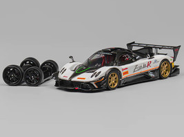 Pagani Zonda Revolucion White and Carbon with Extra Wheels 1/64 Diecast Model Car CM Model CM64-REVOLUCION-08