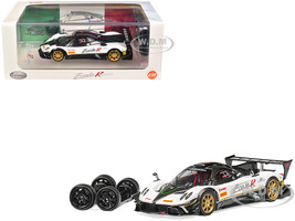 Pagani Zonda Revolucion White and Carbon with Extra Wheels 1/64 Diecast Model Car CM Model CM64-REVOLUCION-08