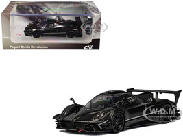 Pagani Zonda Revolucion Black Full Carbon with Extra Wheels 1/64 Diecast Model Car by CM Model