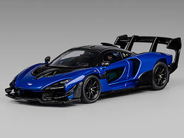 McLaren Senna GTR Blue Metallic with Black Top 1/64 Diecast Model Car CM Model CM64-SENNAGTR-02