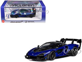 McLaren Senna GTR Blue Metallic with Black Top 1/64 Diecast Model Car CM Model CM64-SENNAGTR-02