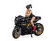 MV Agusta Superveloce 800 Motorcycle Black and Gold with Figure 1/64 Diecast Model CM Model CM64-SV800-02