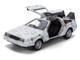 DMC DeLorean Time Machine Brushed Metal Frost Version Back to the Future 1985 Movie 40th Anniversary Special Packaging Hollywood Rides Series 1/32 Diecast Model Car Jada 36848