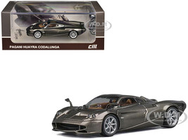 Pagani Huayra Codalunga Gun Metal Gray Metallic with Sunroof and Extra Wheels 1/64 Diecast Model Car CM Model CM64-CODALUNGA-04