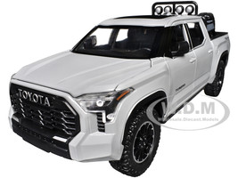 2023 Toyota Tundra TRD 4x4 Pickup Truck Cement Gray with Sunroof and Wheel Rack 1/24 Diecast Model Car H08555R-CM