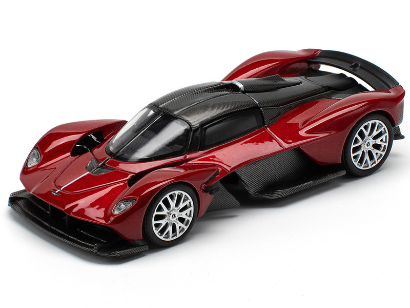 Aston Martin Valkyrie Supernova Red Metallic with Carbon Top 1/64 Diecast Model Car Pop Race PR640152