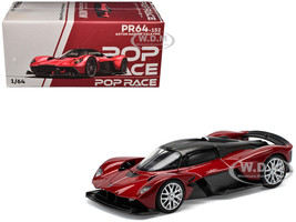 Aston Martin Valkyrie Supernova Red Metallic with Carbon Top 1/64 Diecast Model Car Pop Race PR640152