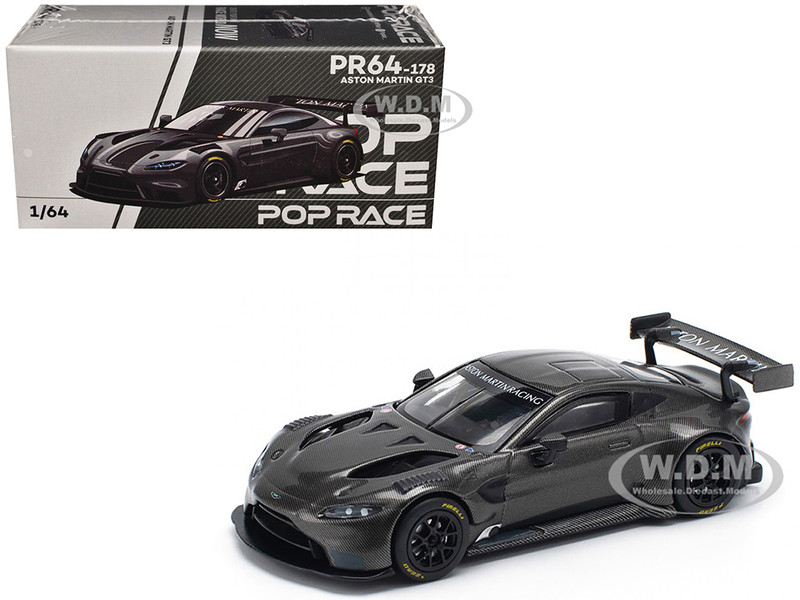 Aston Martin GT3 Carbon Edition 1/64 Diecast Model Car Pop Race PR640178
