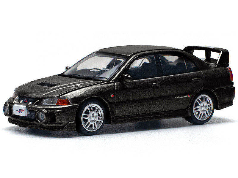 Mitsubishi Lancer Evolution IV RHD Right Hand Drive Pyrenees Black Pearl 1/64 Diecast Model Car Pop Race PR640227