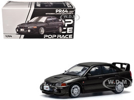 Mitsubishi Lancer Evolution IV RHD Right Hand Drive Pyrenees Black Pearl 1/64 Diecast Model Car Pop Race PR640227