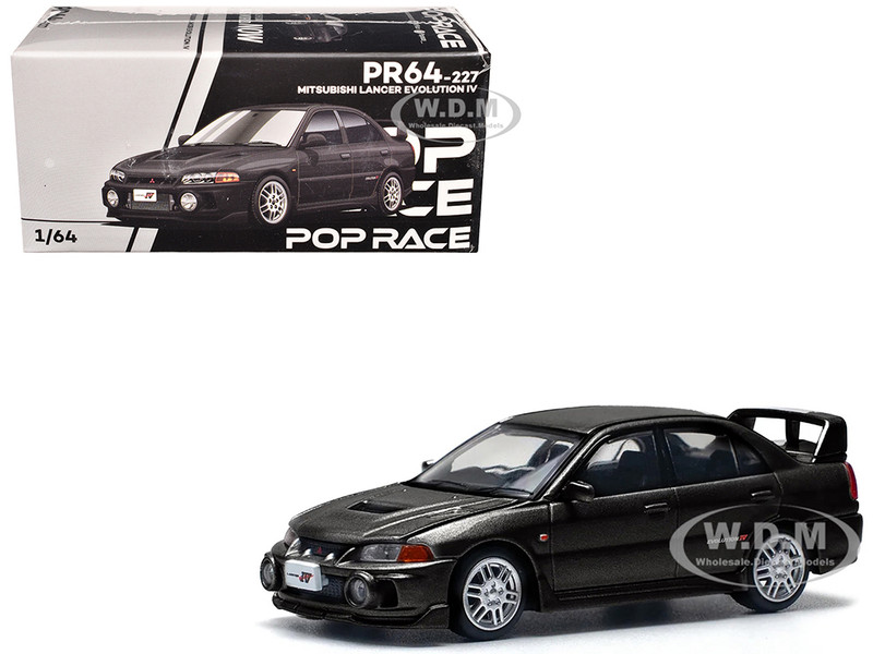 Mitsubishi Lancer Evolution IV RHD Right Hand Drive Pyrenees Black Pearl 1/64 Diecast Model Car Pop Race PR640227
