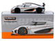 Koenigsegg Agera RS Moon Silver Metallic with Black and Orange Stripes Global64 Series 1/64 Diecast Model Tarmac Works T64G-TL005-MS