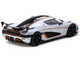 Koenigsegg Agera RS Moon Silver Metallic with Black and Orange Stripes Global64 Series 1/64 Diecast Model Tarmac Works T64G-TL005-MS