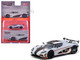 Koenigsegg Agera RS Moon Silver Metallic with Black and Orange Stripes Global64 Series 1/64 Diecast Model Tarmac Works T64G-TL005-MS