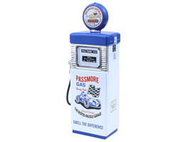 1951 Wayne 505 Gas Pump Busted Knuckle Garage White and Blue Vintage Gas Pumps Series 17 1/18 Diecast Replica Greenlight 14170B