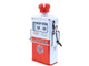 1954 Tokheim 350 Twin Gas Pump Red Crown Gasoline White and Red Vintage Gas Pumps Series 17 1/18 Diecast Replica Greenlight 14170C