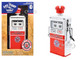 1954 Tokheim 350 Twin Gas Pump Red Crown Gasoline White and Red Vintage Gas Pumps Series 17 1/18 Diecast Replica Greenlight 14170C