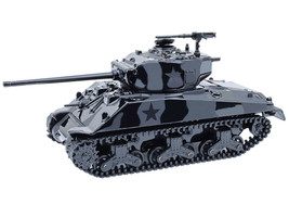 M4 Sherman 76 Long Barrell Tank Black Camouflage Black Bandit Series 30 1/64 Diecast Model Car Greenlight 28170D