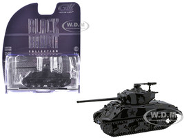 M4 Sherman 76 Long Barrell Tank Black Camouflage Black Bandit Series 30 1/64 Diecast Model Car Greenlight 28170D