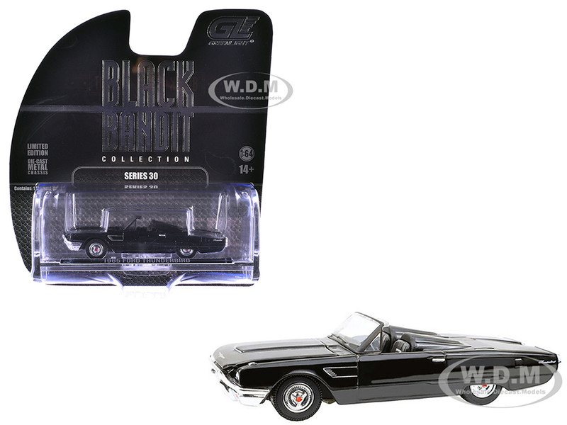 1965 Ford Thunderbird with Tonneau Cover Black Black Bandit Series 30 1/64 Diecast Model Car Greenlight 28170E