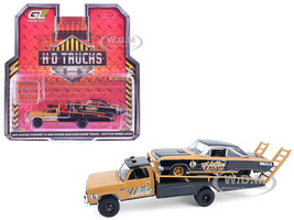 1985 Dodge Ram D350 Ramp Truck and 1965 Dodge Coronet Hotton Speed Shop Brown and Black H D Trucks Series 26 1/64 Diecast Model Cars Greenlight 33260A