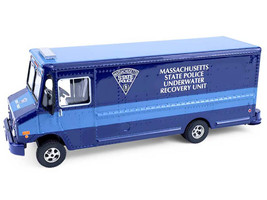 2019 Step Van Massachusetts State Police Underwater Recovery Unit Blue Two Tone H D Trucks Series 26 1/64 Diecast Model Car Greenlight 33260C